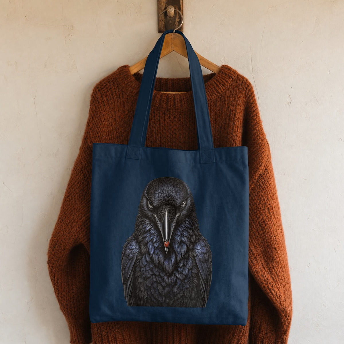 Crow and Ladybug Tote Bag