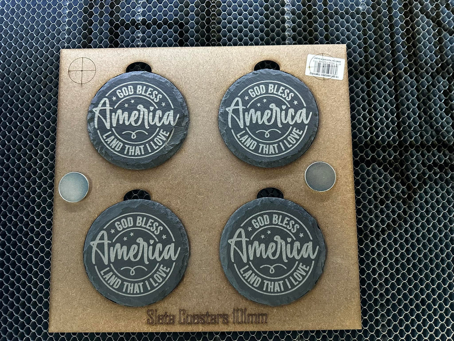 Customizable 3.9" Slate Coasters (4 set)