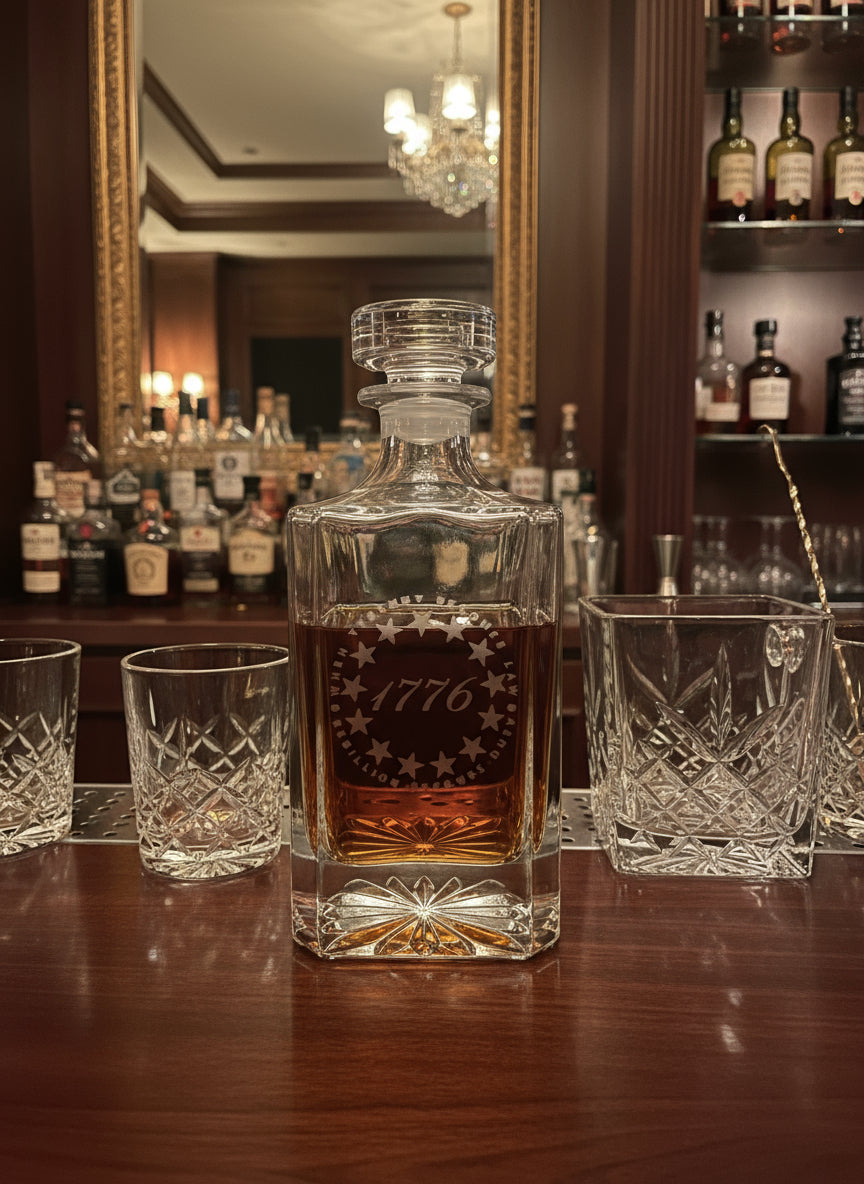 Whiskey Decanter with two glasses as a set